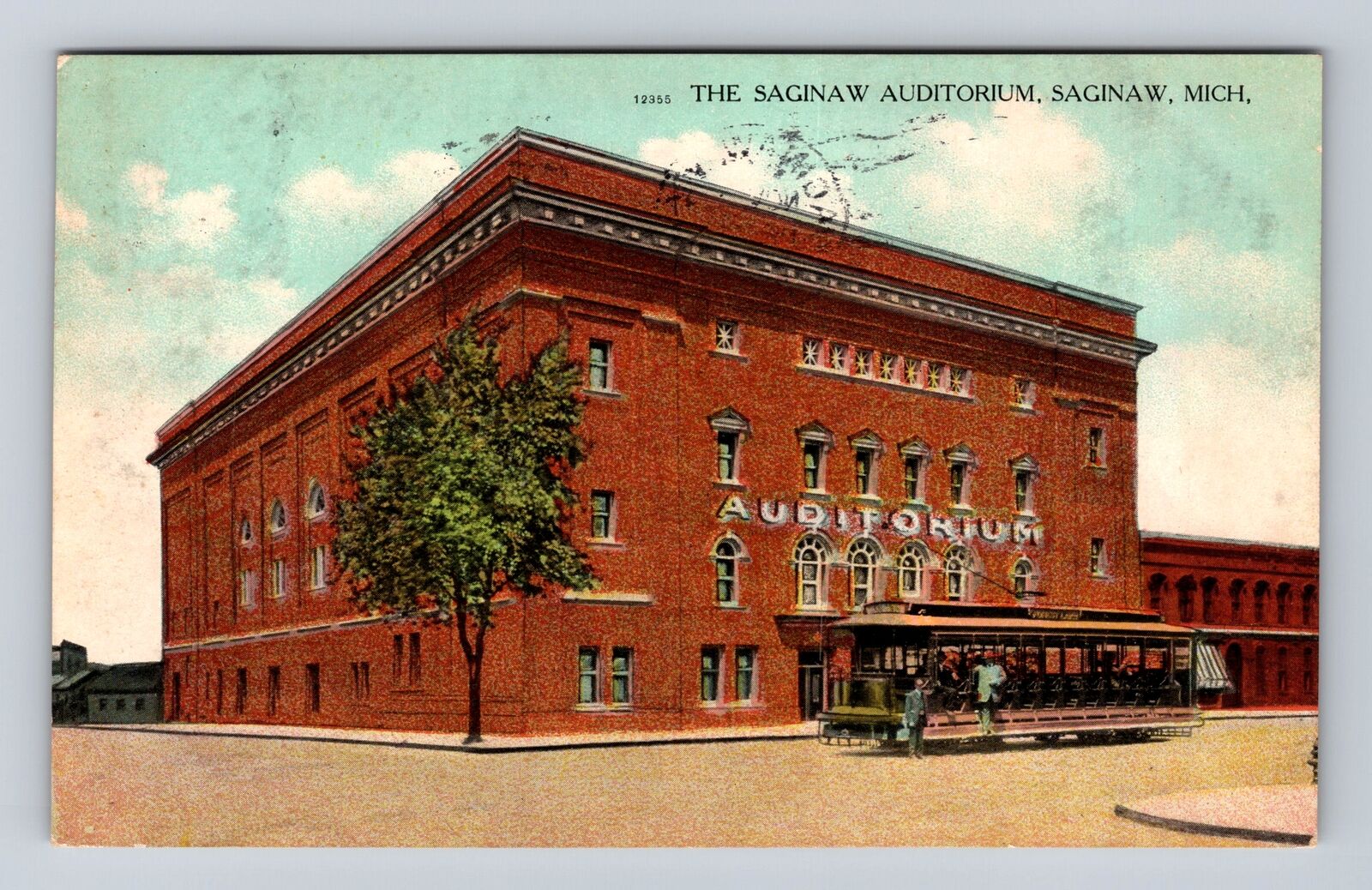 Saginaw MI-Michigan, The Saginaw Auditorium, Antique Vintage c1908 Postcard