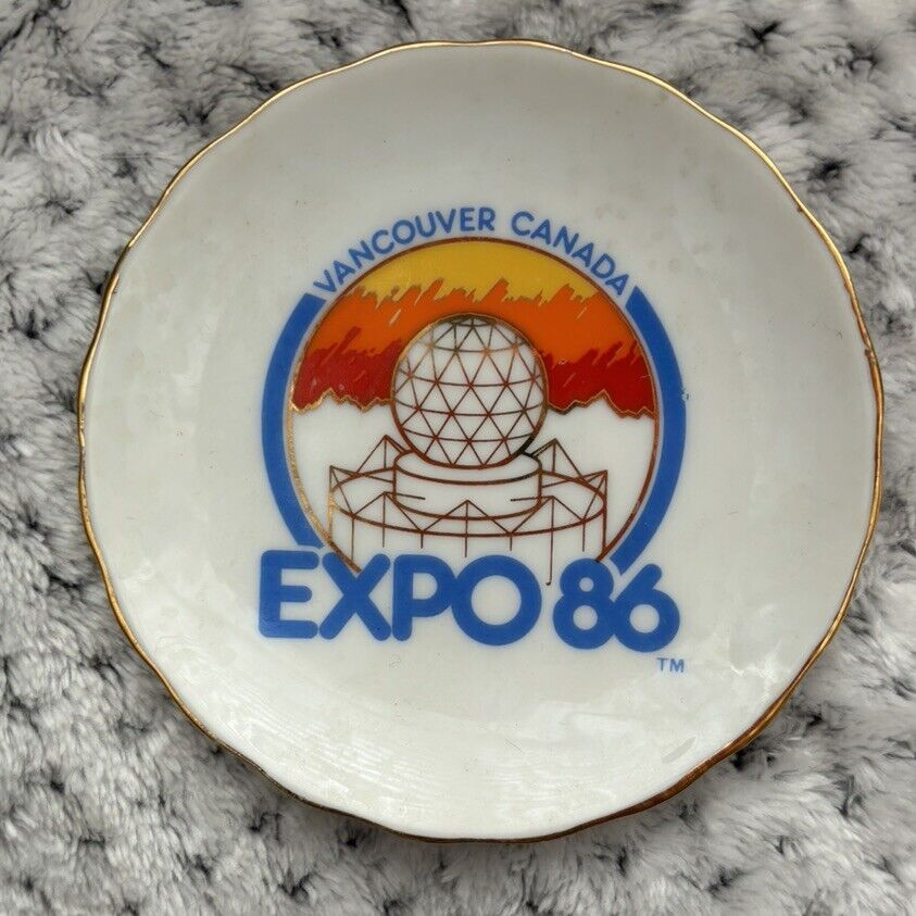 Vintage 1986 Expo 86 Vancouver Canada Commemorative Mini Plate Worlds Fair