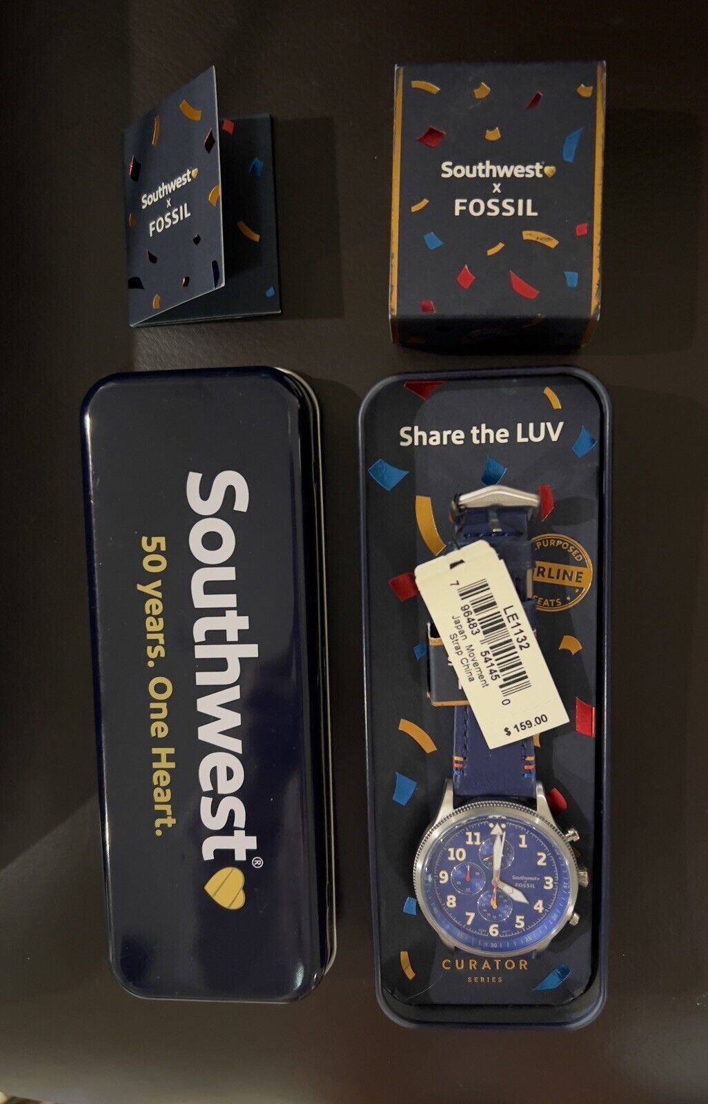 Southwest Airlines 50 Year Vintage Watch NWT