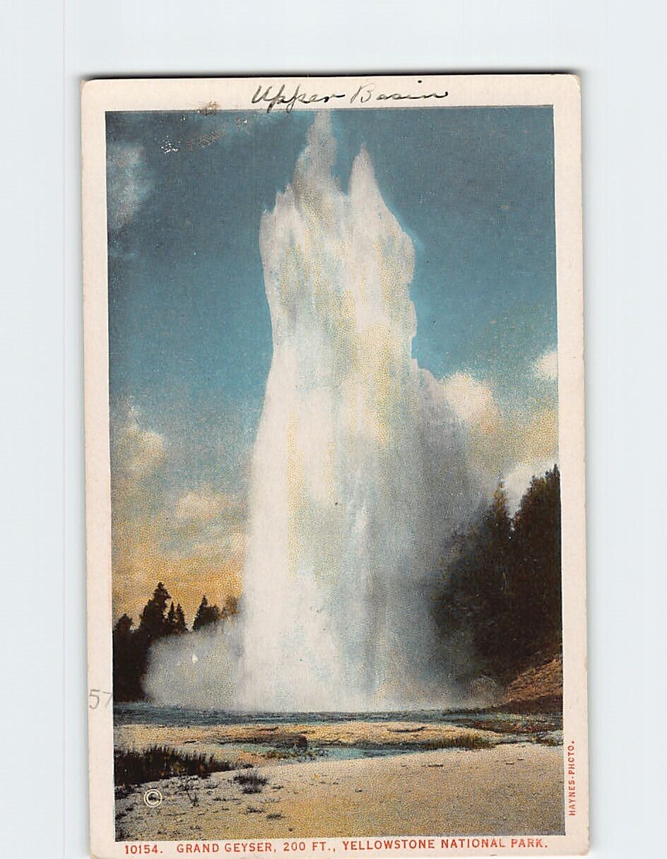 Postcard Grand Geyser Upper Basin Yellowstone National Park Wyoming USA