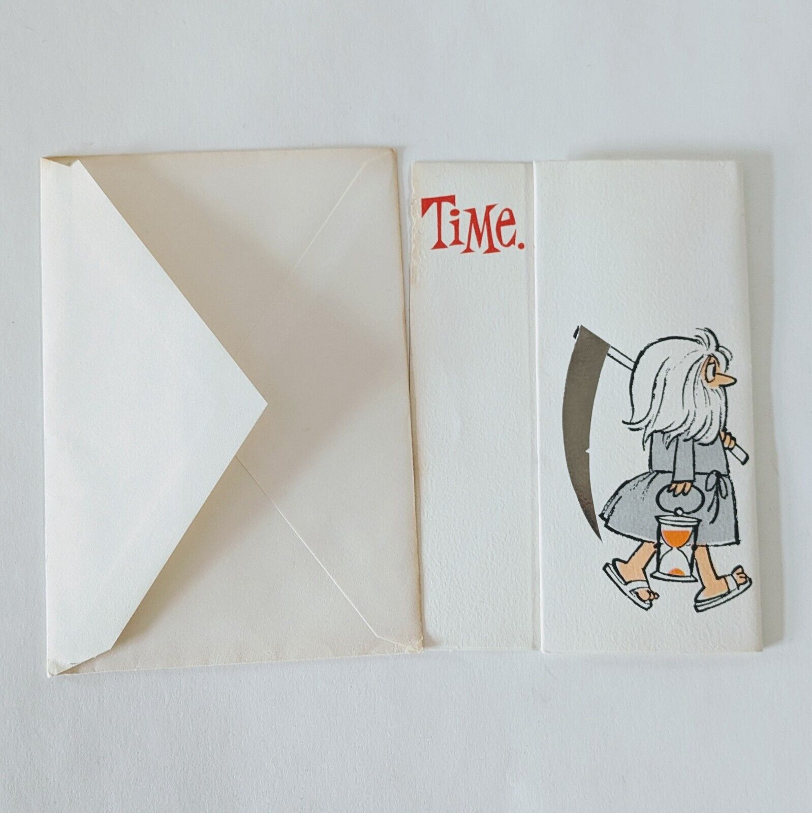 vintage birthday card fold out father time
