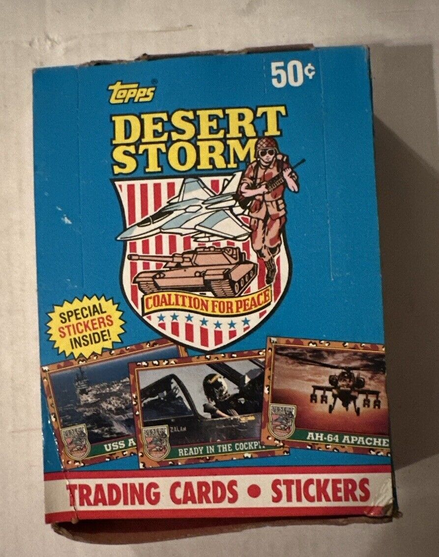 VINTAGE 1991 TOPPS DESERT STORM TRADING CARDS 36 SEALED PACKS IN RETAIL BOX