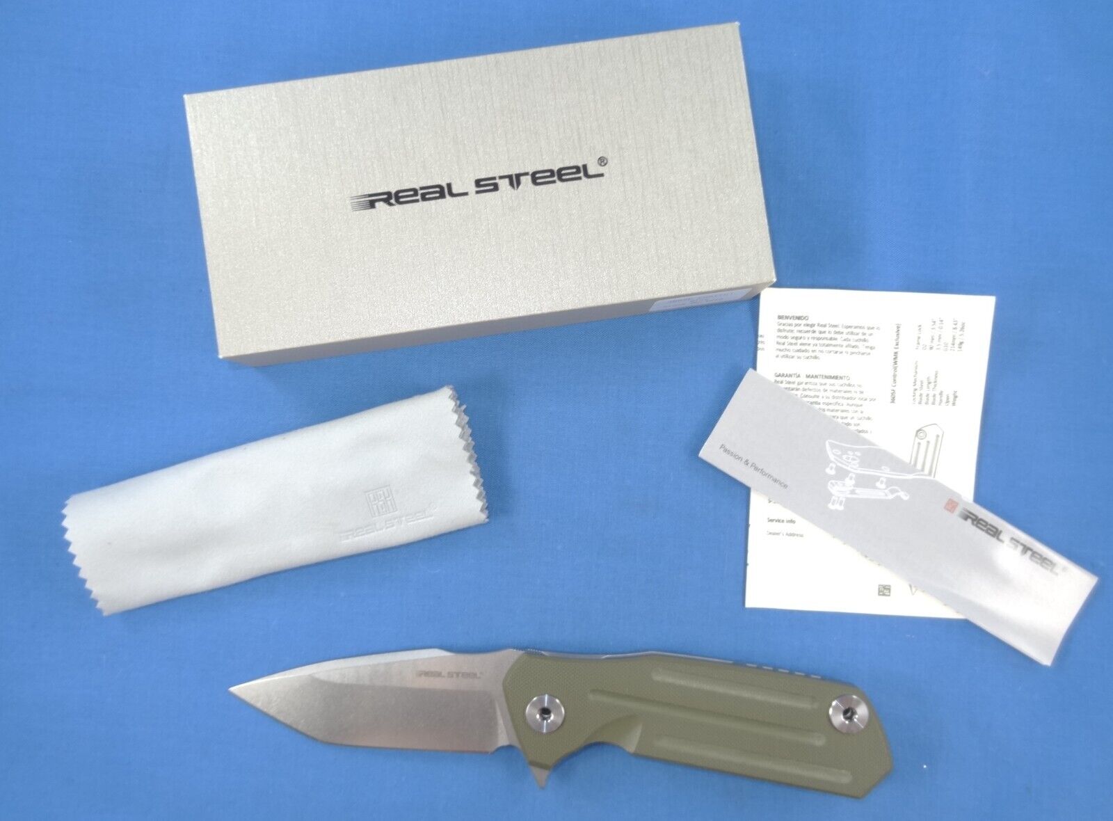 WMK EXC.REAL STEEL 3605F CONTROL FLIPPER KNIFE GREEN G10 & STAINLESS  *REDUCED*