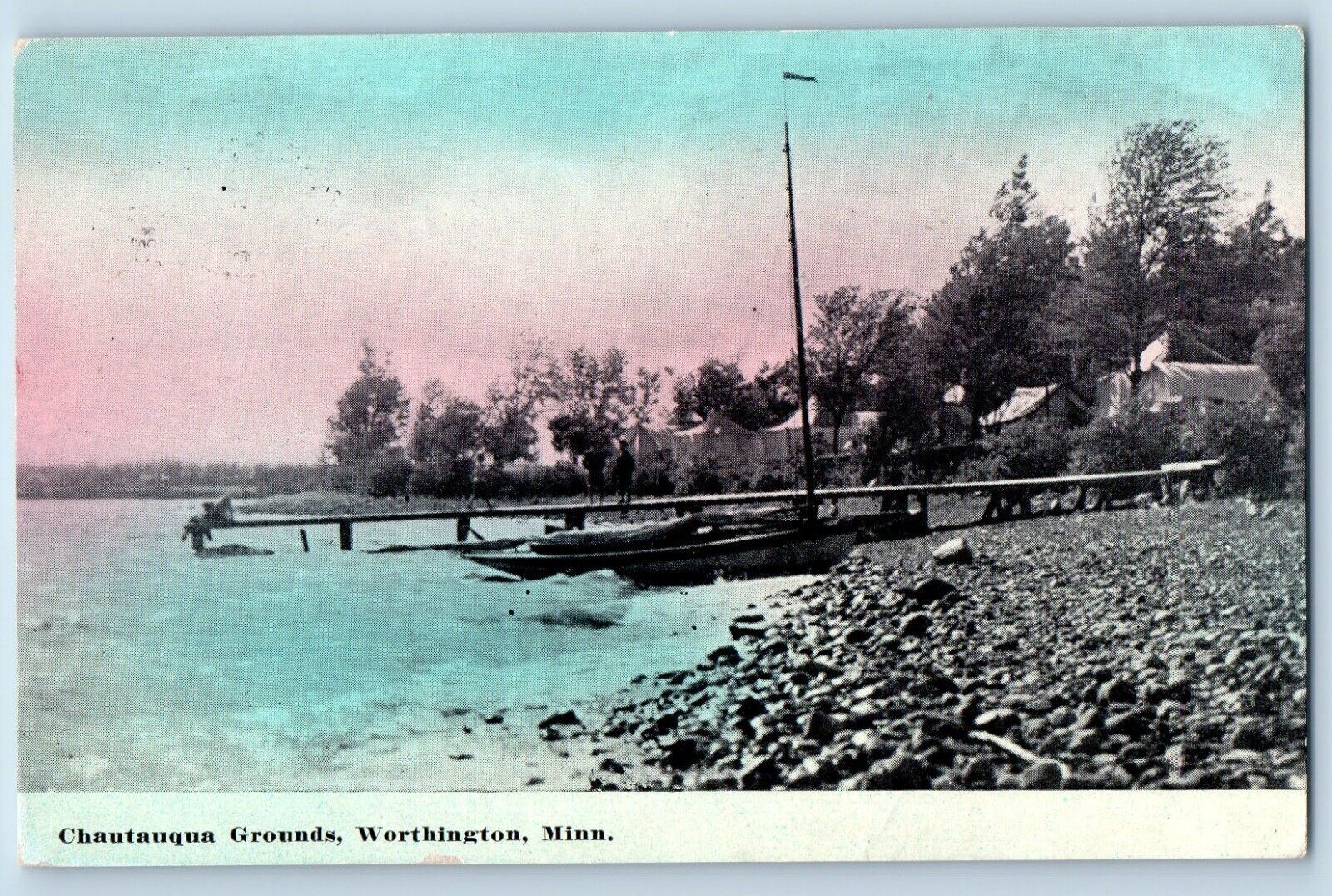 Worthington Minnesota Postcard Chautauqua Grounds Exterior c1912 Vintage Antique