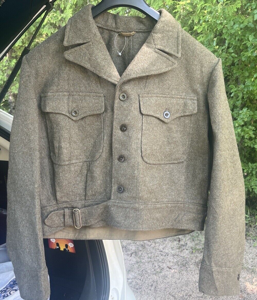 RARE Post WWII FRENCH Wool IKE Jacket museum worthy-green-military Officer Vet