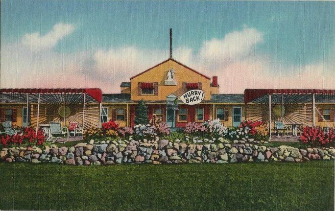 1956 Postcard - The Gaard Motel - Foxboro Mass