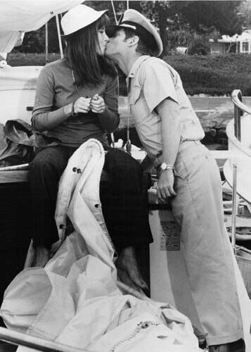 The Boatniks 1970 Stefanie Powers kisses Robert Morse on boat 12x18 Poster