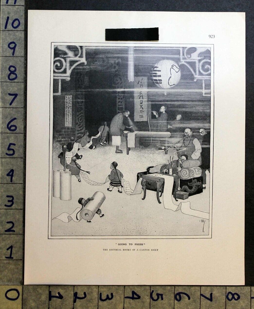 1913 CANTONESE CHINESE ORIENTAL PRINT NEWSPAPER PRESS REA IRVIN PRINT FC4909 