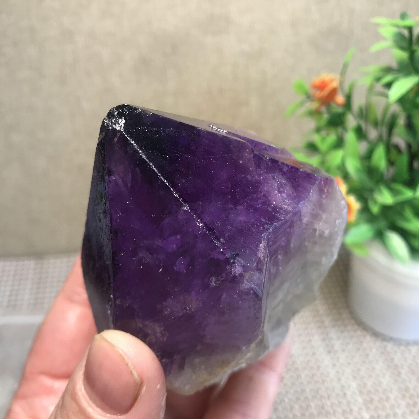 269g  Natural rough purple crystal pointed specimen mt1772