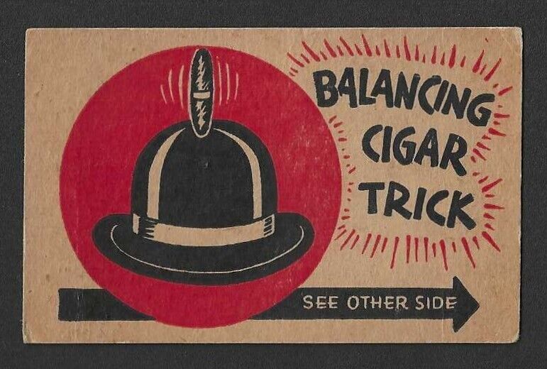 c1930's V305 Canada O-Pee-Chee Gum Card - Magic Trick Series - Balancing Cigar