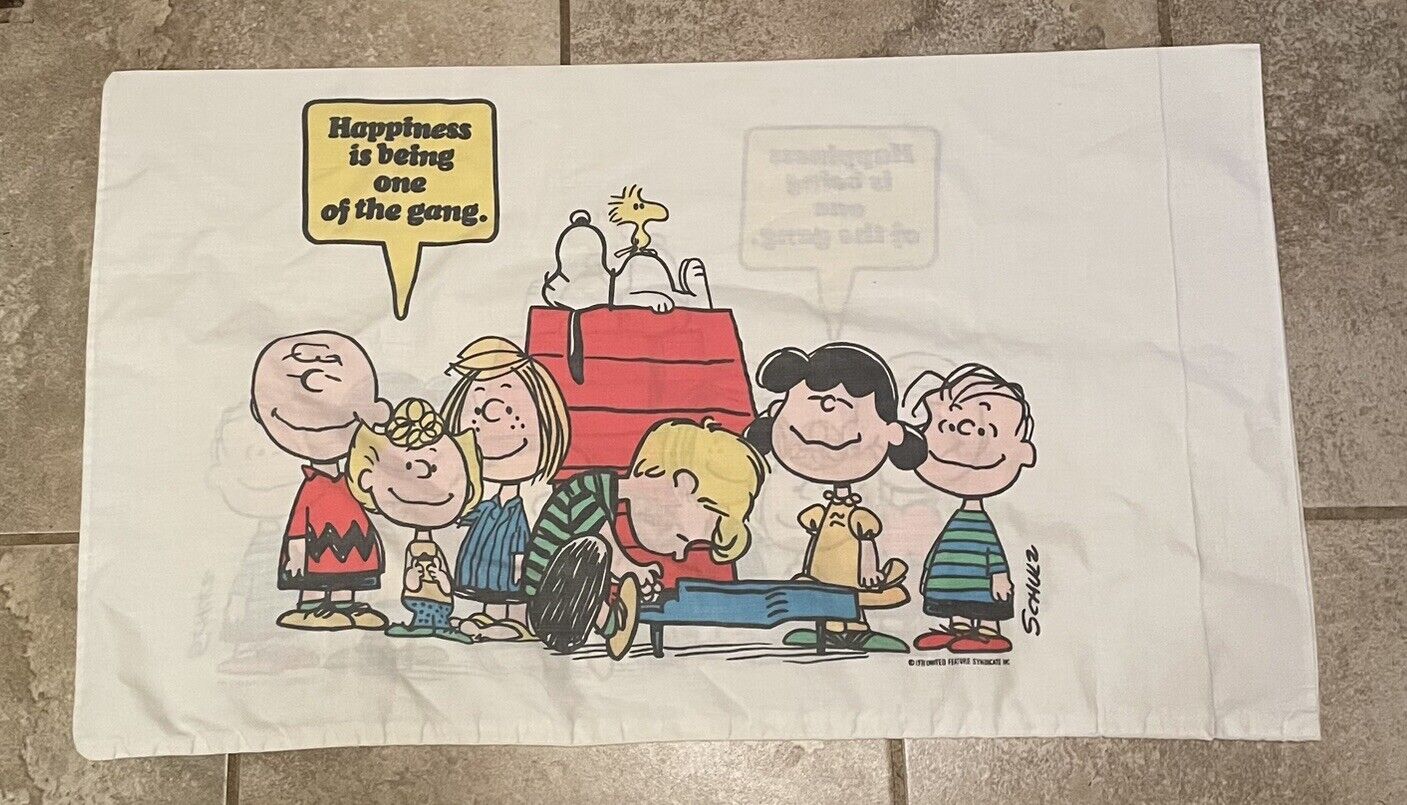 70s Vintage Charlie Brown Peanuts Snoopy 1971 Pillow Case Schulz One Of The Gang