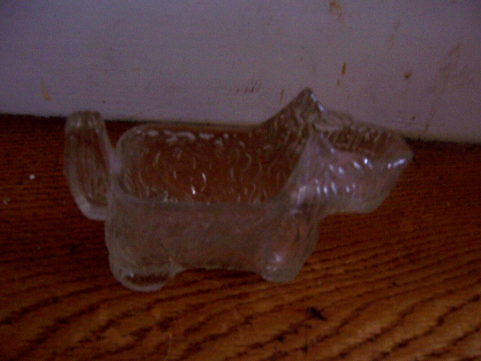Vintage Scottie Dog Clear Glass Creamer Milk Pitcher Post Cereal 1930s LE Smith?