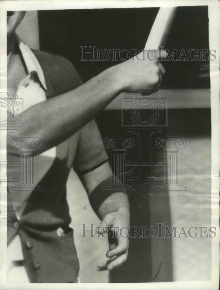 1936 Press Photo Hands & Forearms of Helen Wills Moody Have Helped Her Tennis
