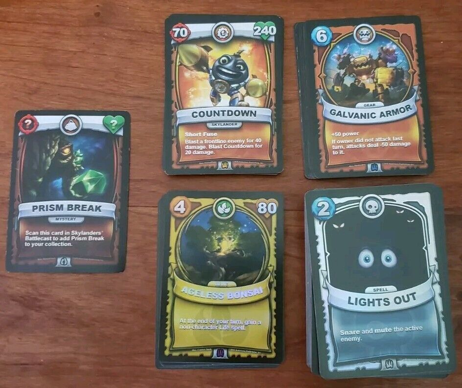 Lot of 119 Skylanders Battlecast Cards Ultimates Epics Rares Commons With Case