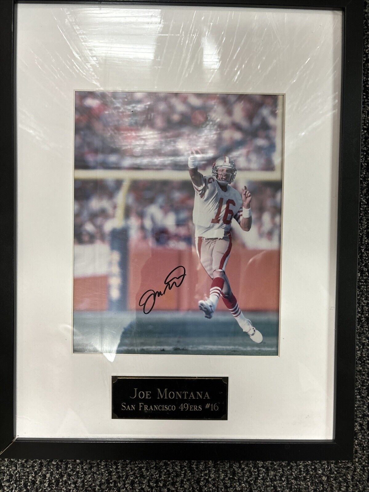 Joe Montana- Framed Color Signed Photograph COA