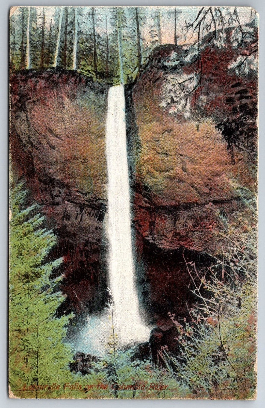 Vintage Postcard OR Columbia Latourell Falls View -12948