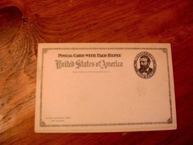 Antique 4Y1 19ThC U.S.Postal Card With Attached Card for Answer