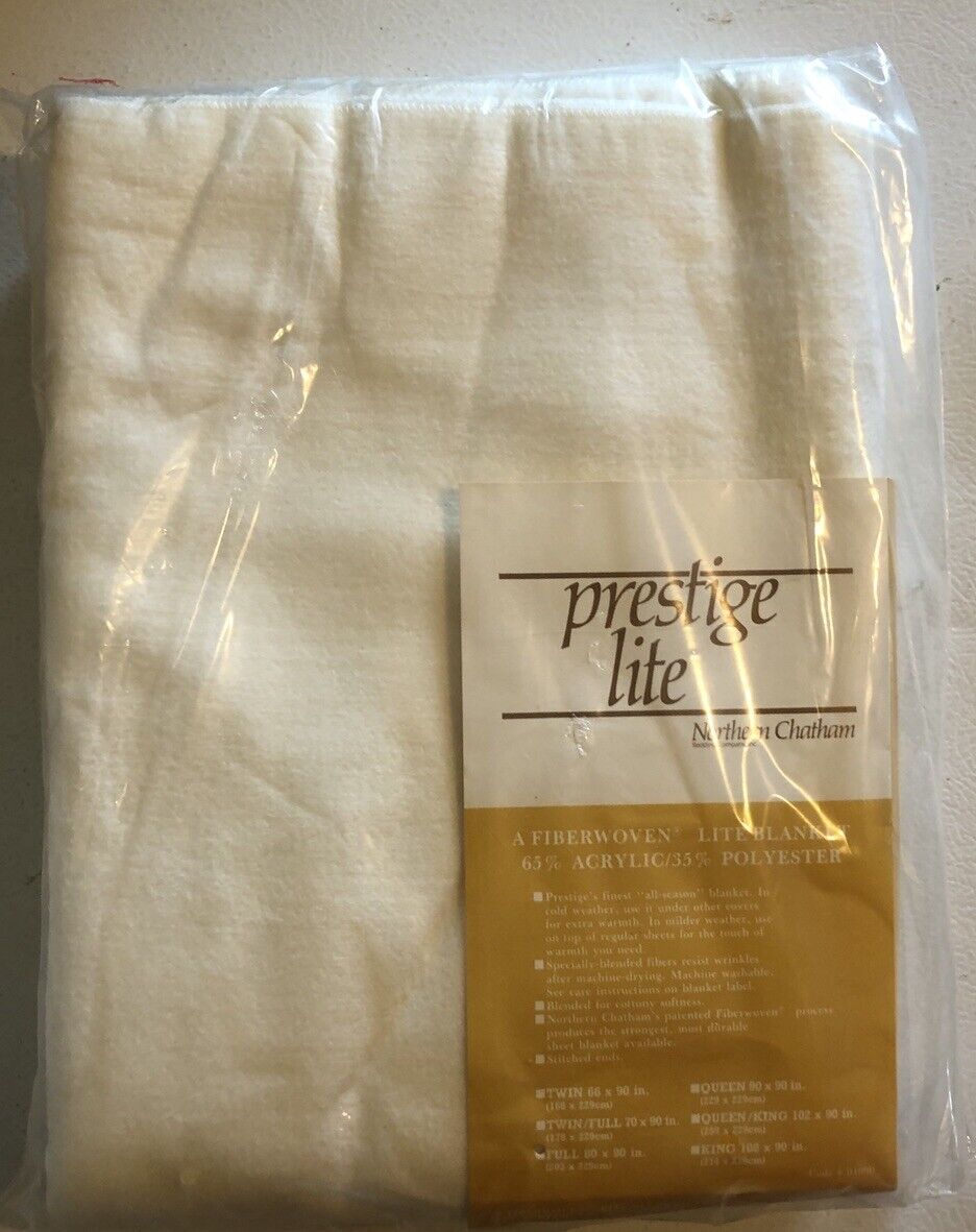 Prestige Lite Chatham Blanket Fiberwoven Acrylic Poly Blended USA FULL 80 X 90