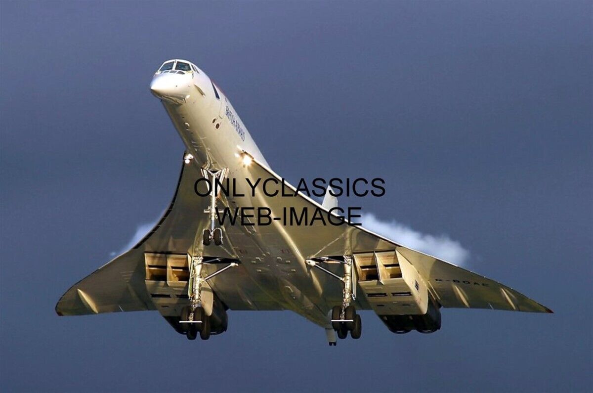 CONCORDE JET SUPERSONIC AIRPLANE LANDING PHOTO BRITISH AIRWAYS HISTORIC AVIATION