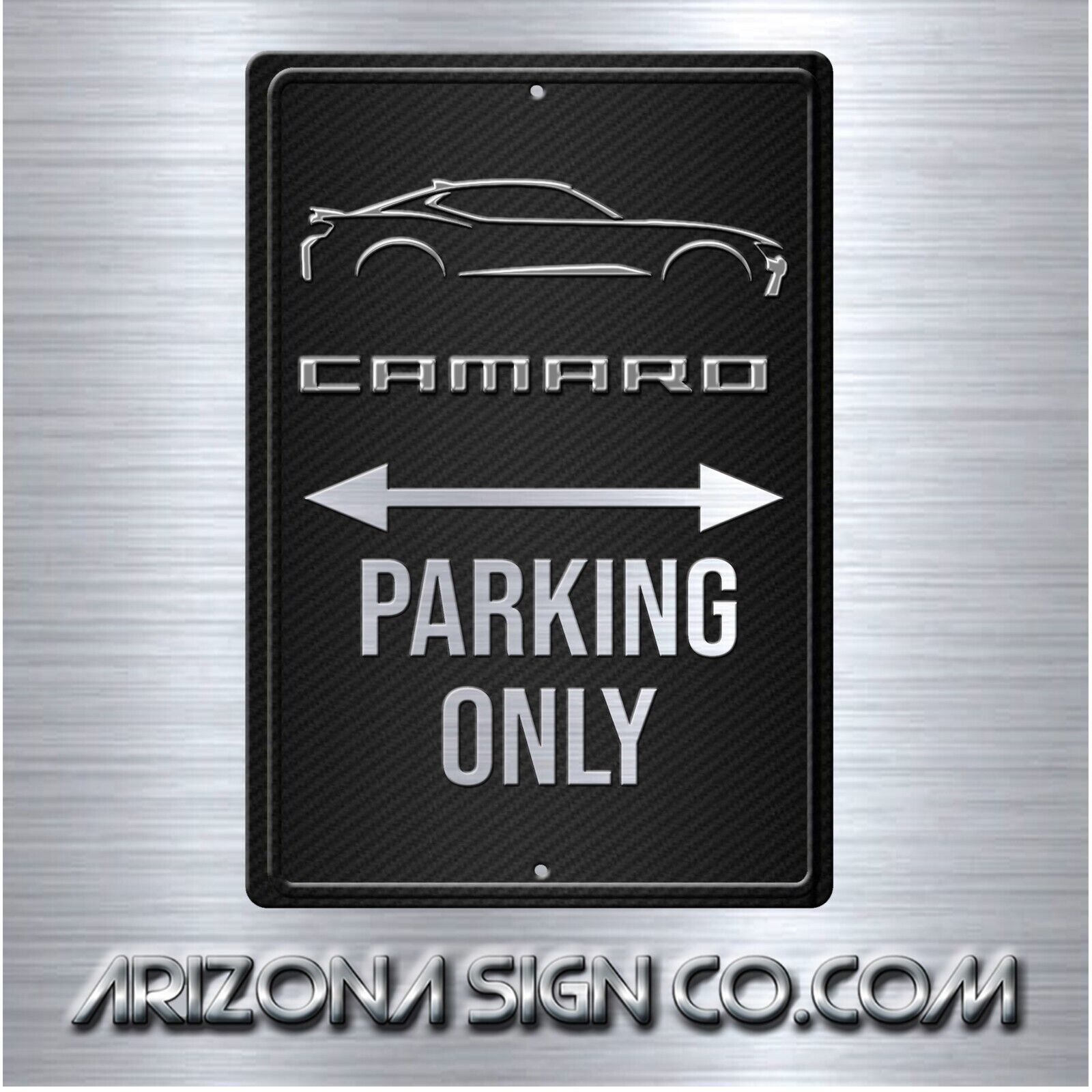 CAMARO Parking Only Aluminum Sign Simulated Faux Carbon Fiber 8