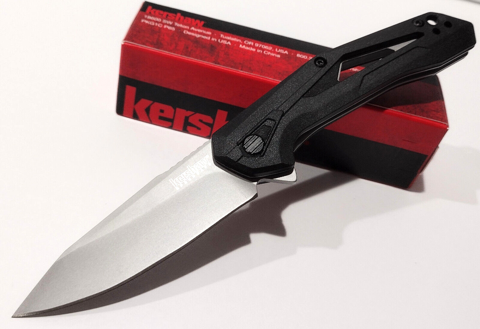 KERSHAW KS1385 Airlock Black Tactical Spring Open Assisted Folding Pocket Knife