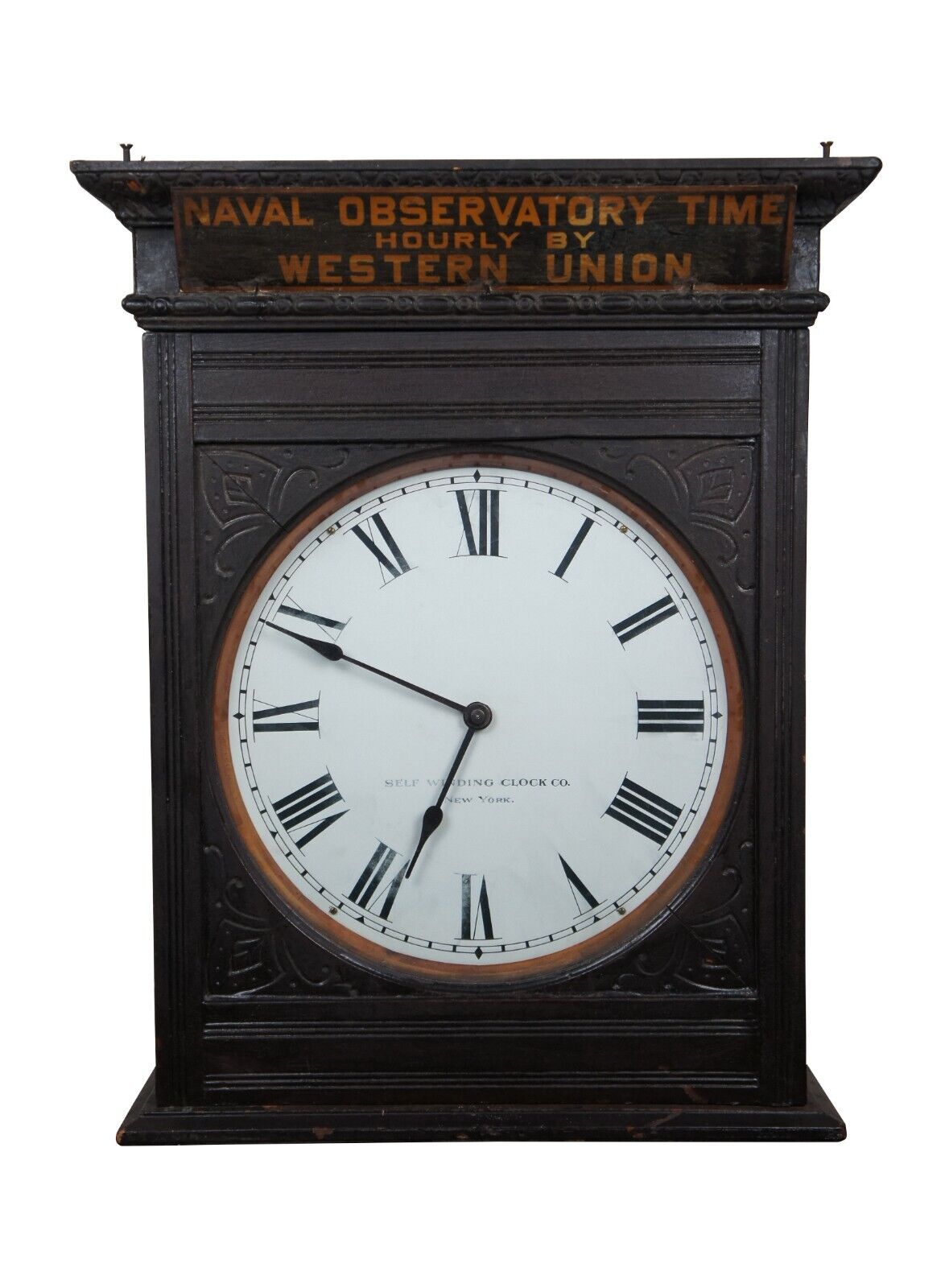Rare Self Winding Clock Co Naval Observatory Time Western Union Wall Clock 26\