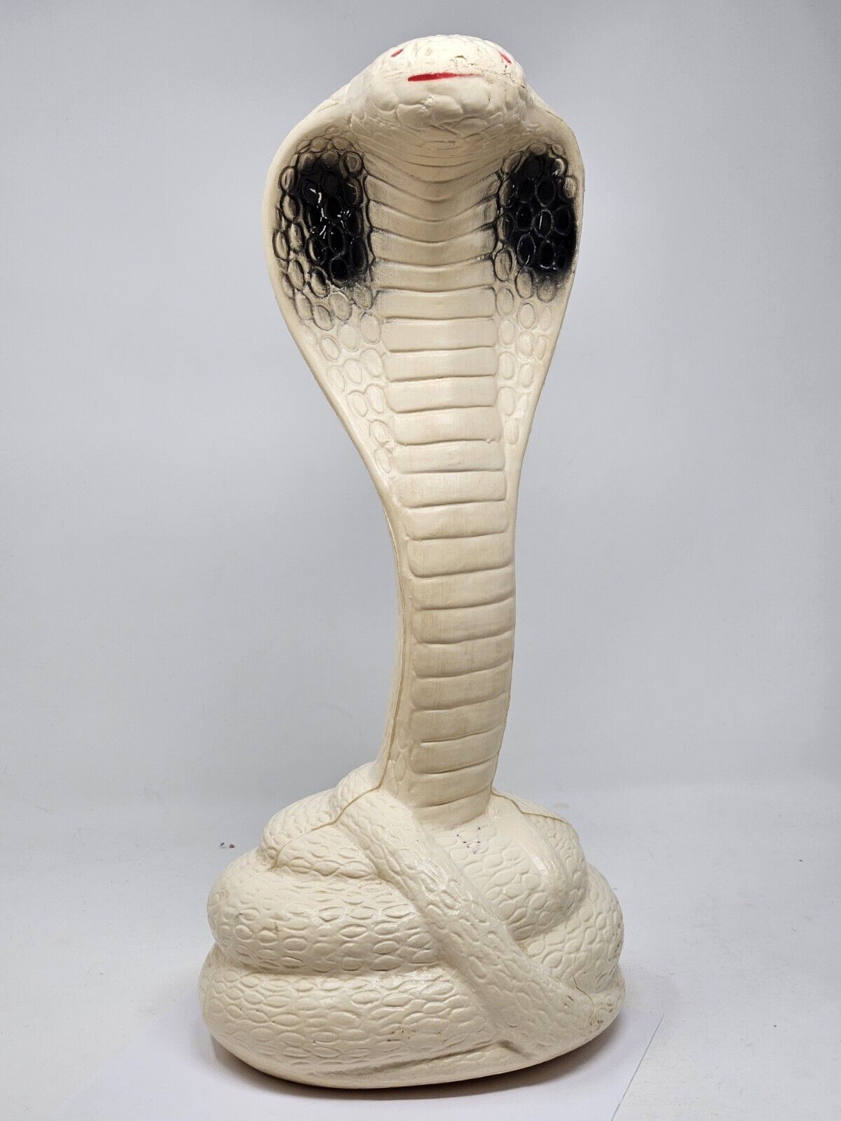 Vintage 1970 A.J. Renzi Plastic Blow Mold Cobra Snake Bank Rare White And Black