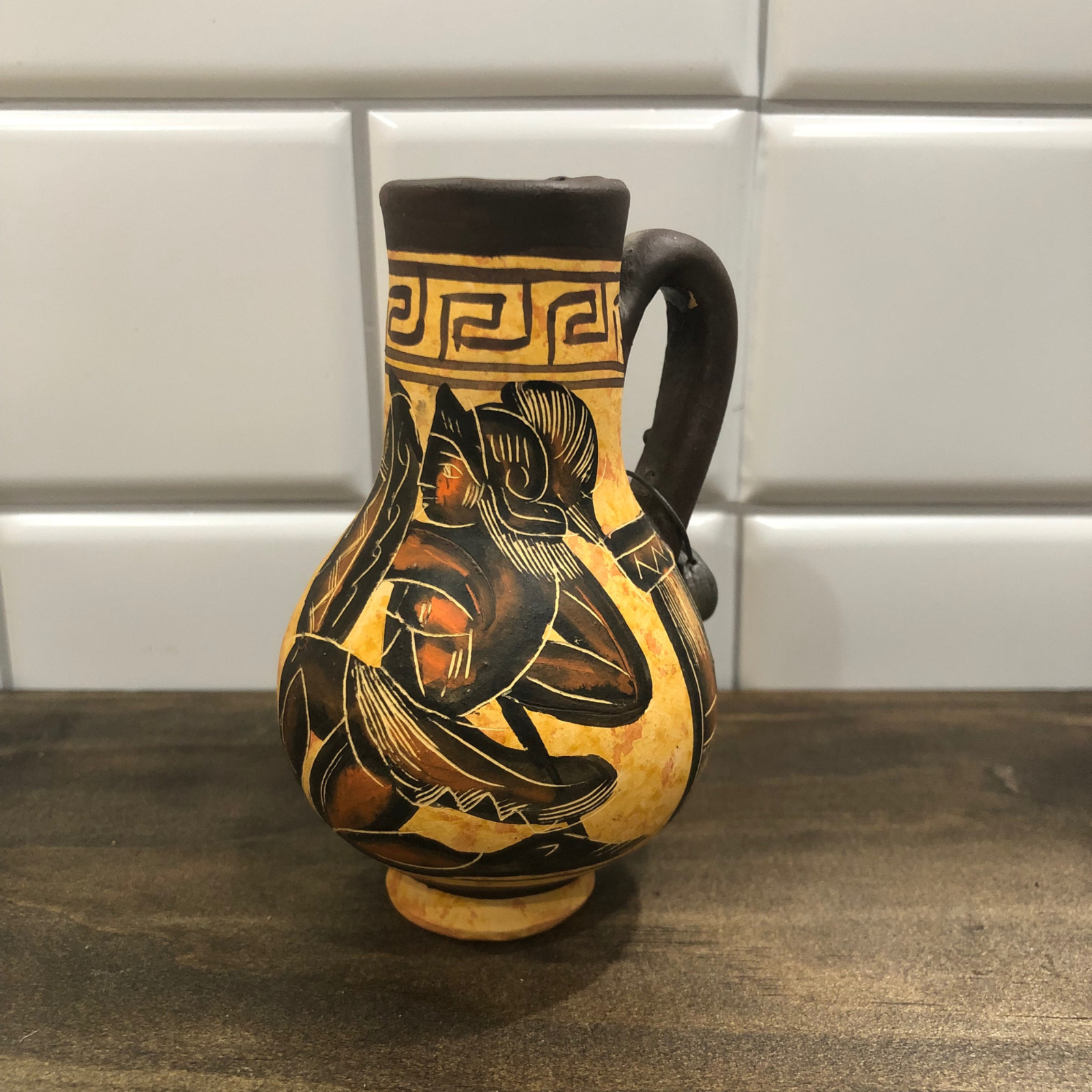 Greek Warrior Ceramic Exquisite Handcrafted Museum Copy - Collectible Art Piece