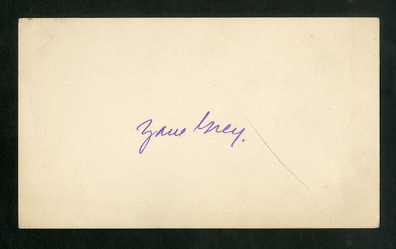 US Autograph of Western Author Zane Grey on purple ink