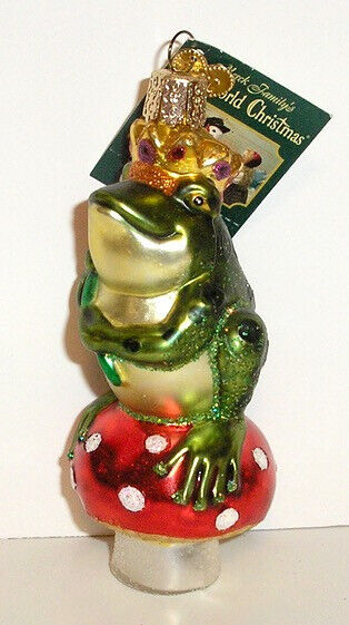 2015 - FROG PRINCE - OLD WORLD CHRISTMAS BLOWN GLASS ORNAMENT - NEW W/TAG