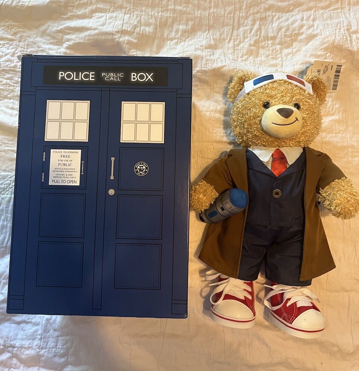 Doctor Who Build A Bear Tenth Doctor Bear Clothes and Box David Tennant BBC Bear