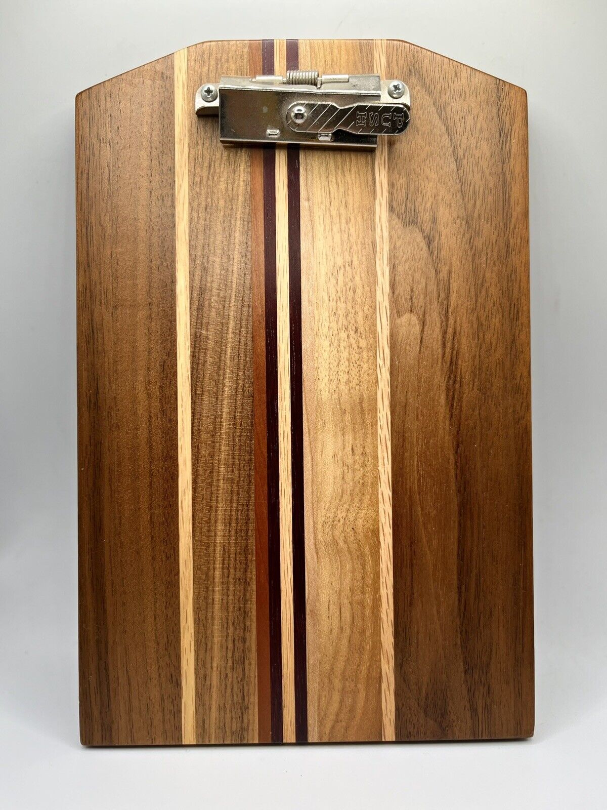 Handmade Mixed Hardwood Pattern Black Walnut Wood Clipboard  9 1/4”6” X 3/8\