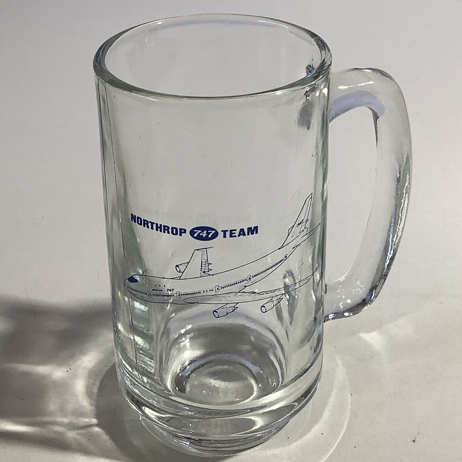 Vintage Northrop Boeing 747 Team Glass Mug
