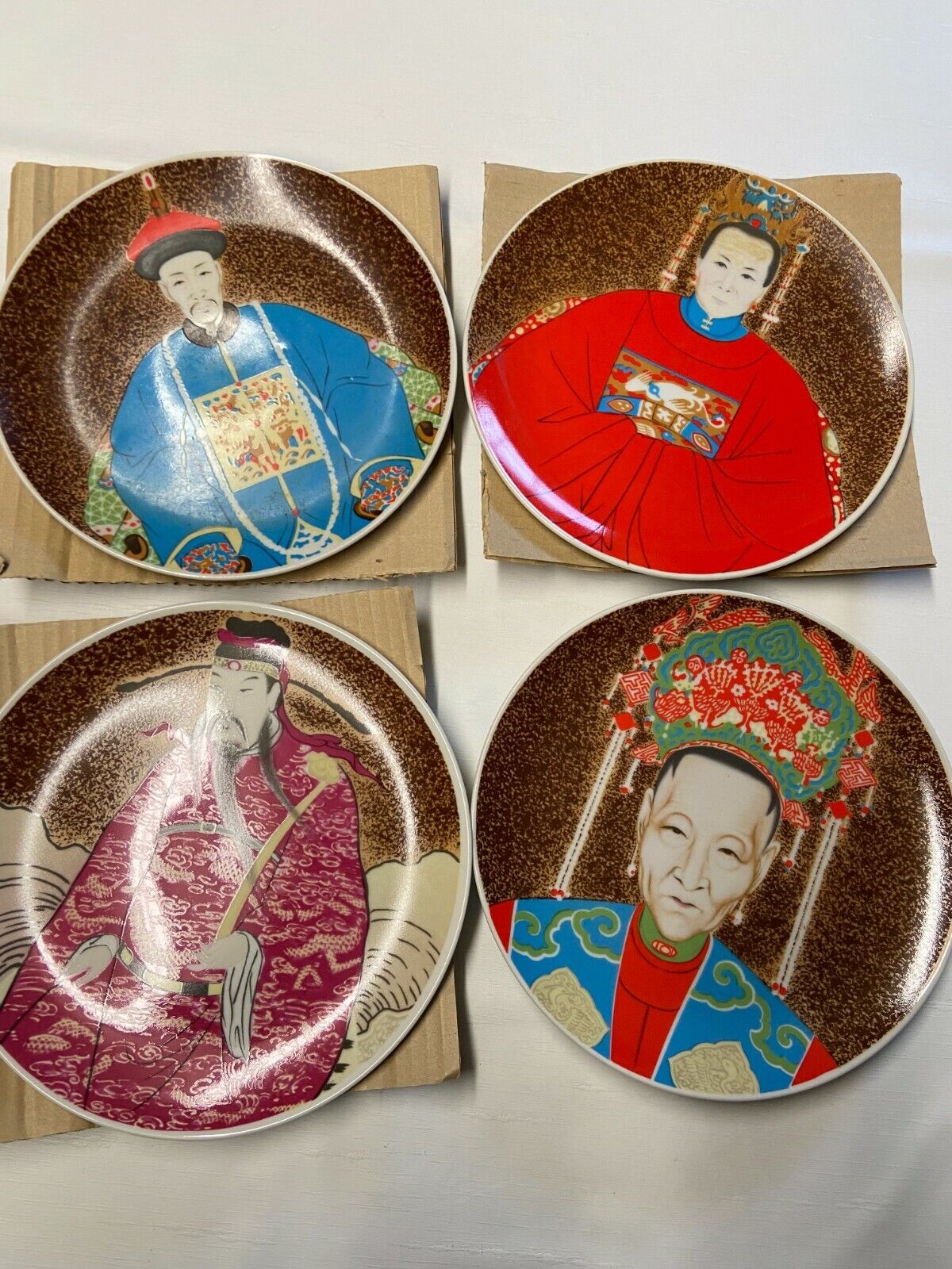 Vintage SEYMOUR MANN INC 1977 Japan Mandarin Dynasty Porcelain Set Of 4 Plates