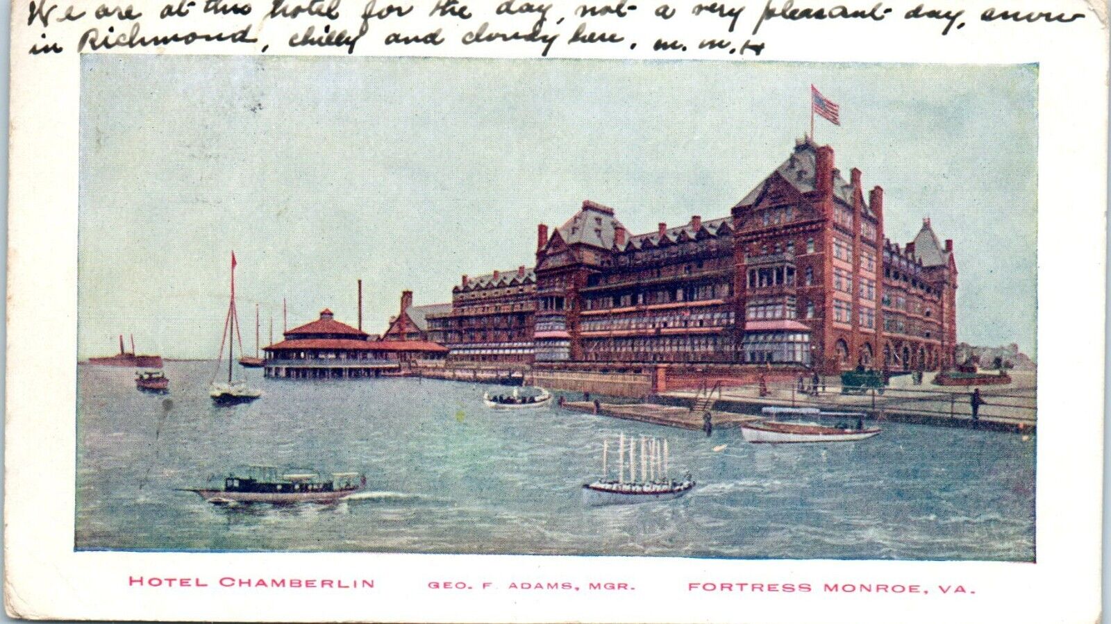 Private Mailing Card, Hotel Chamberlin, Fortress Monroe, Virginia