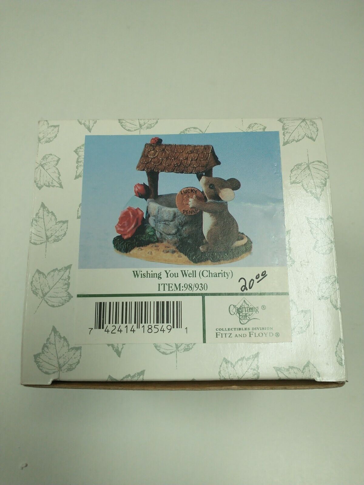 Fitz & Floyd Charming Tails Steady Wishing You Well (Charity) w Box 98/930