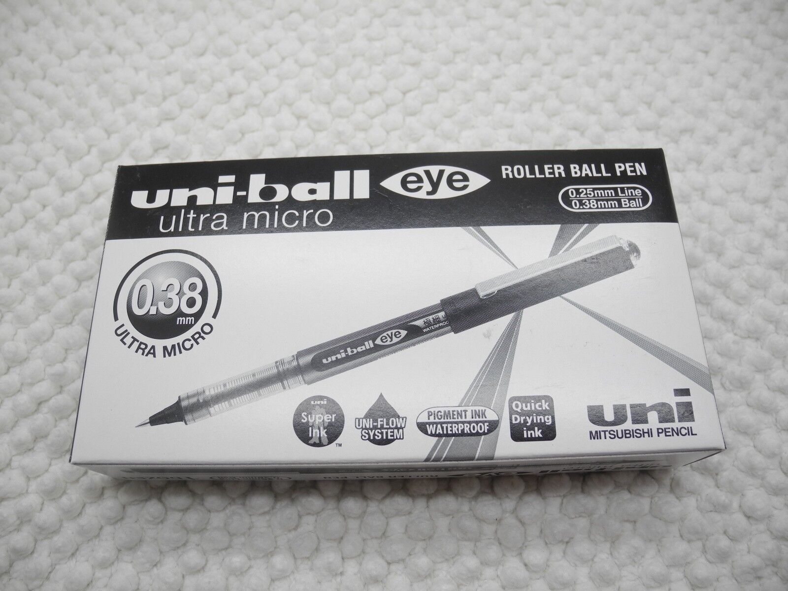 12pcs Uni-Ball eye UB-150-0.38mm Ultra Micro roller ball pen Black(Japan)