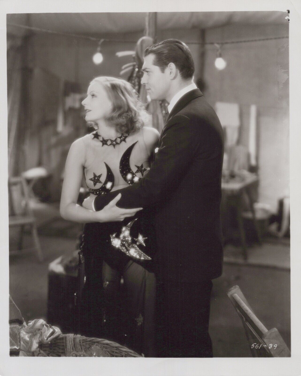 Greta Garbo + Clark Gable (1950s) ❤ Hollywood Movie Scene Vintage Photo K 428