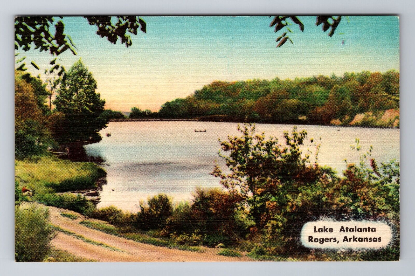 Rogers AR-Arkansas, Lake Atalanta, Antique Vintage Souvenir Postcard