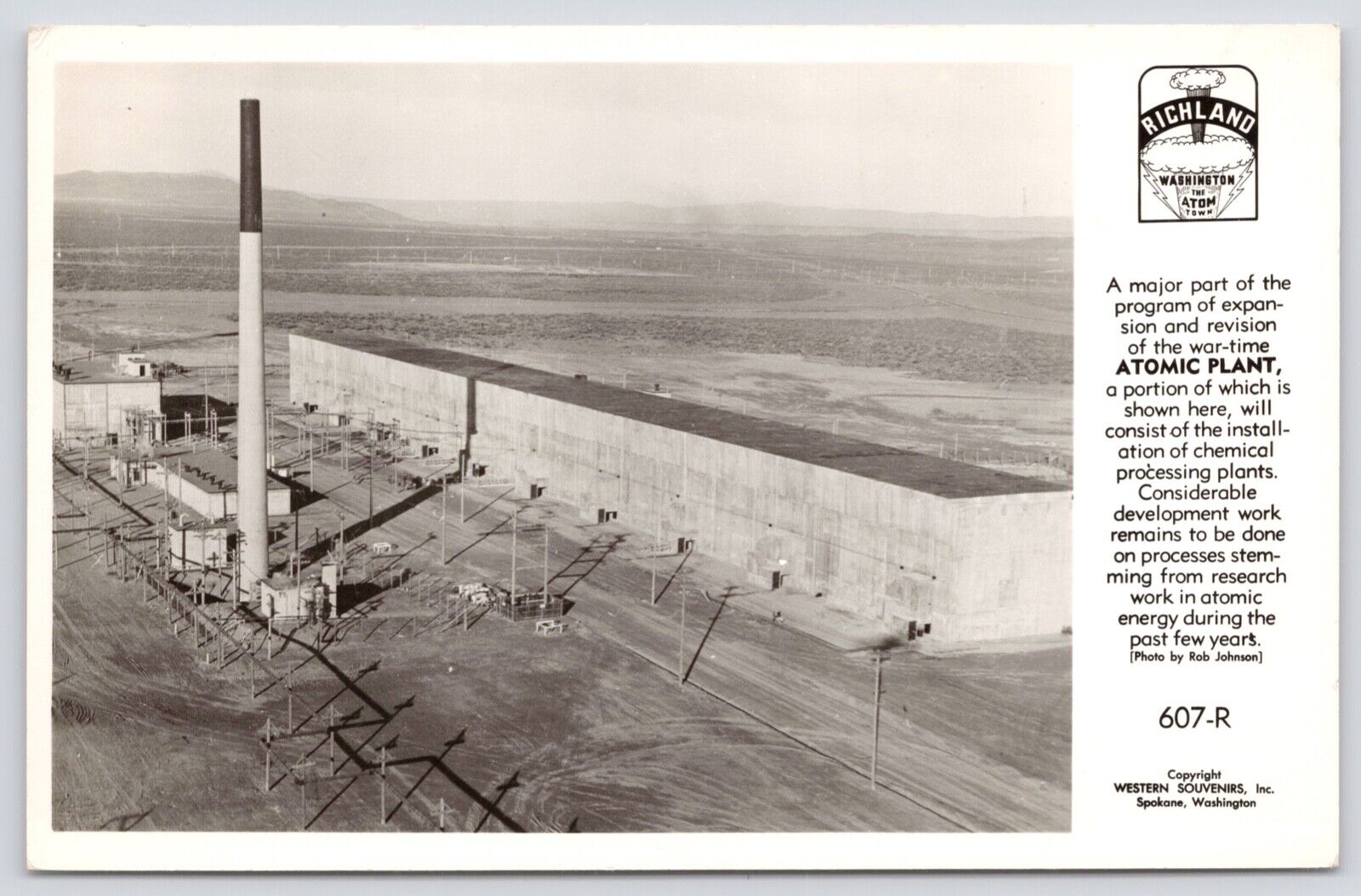 Postcard RPPC Atomic Energy Plant Richland Washington \'The Atom Town\' circa 1950