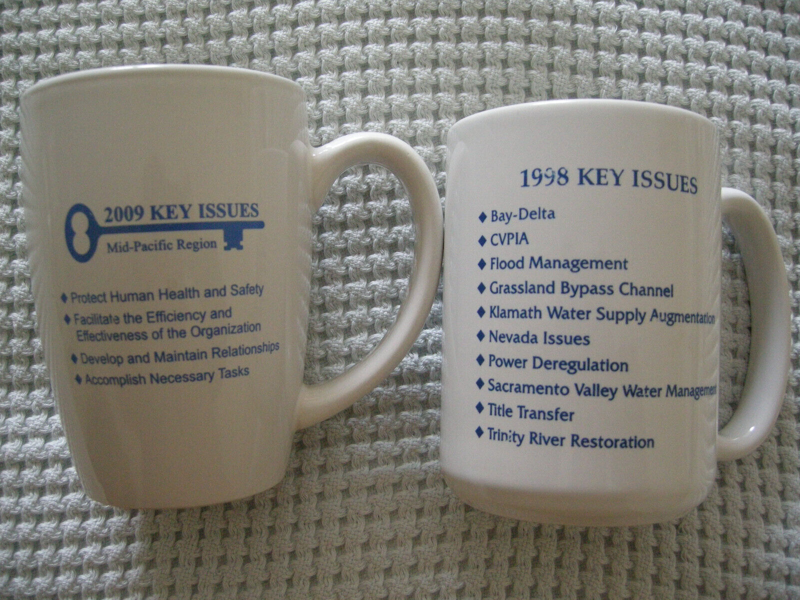BUREAU OF RECLAMATION MUGS CUPS 2009 & 1998 DOI Key Issues Manage Water in West
