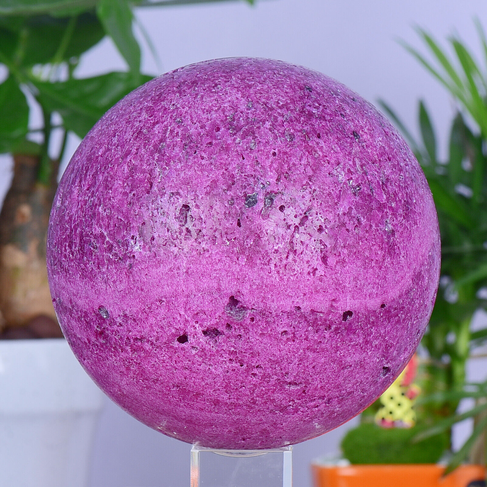 8.64LB Natural honeycomb ruby sphere quartz crystal ball healing