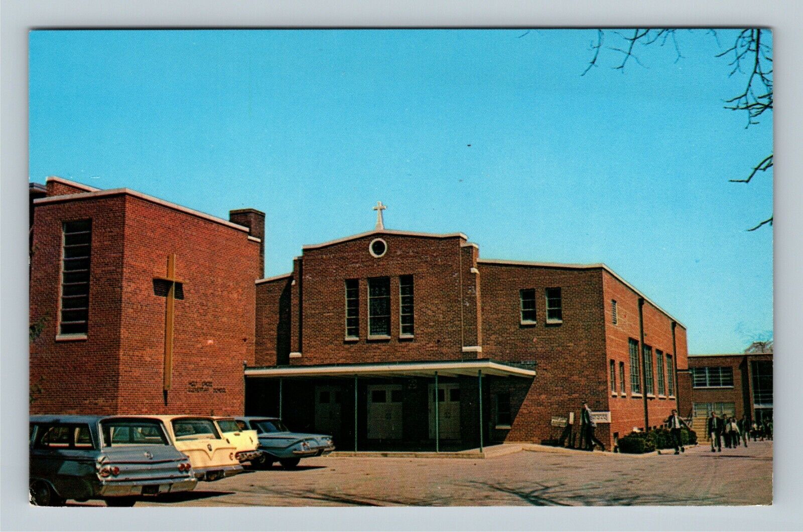 Holy Cross Church & School, Dover Delaware Vintage Postcard