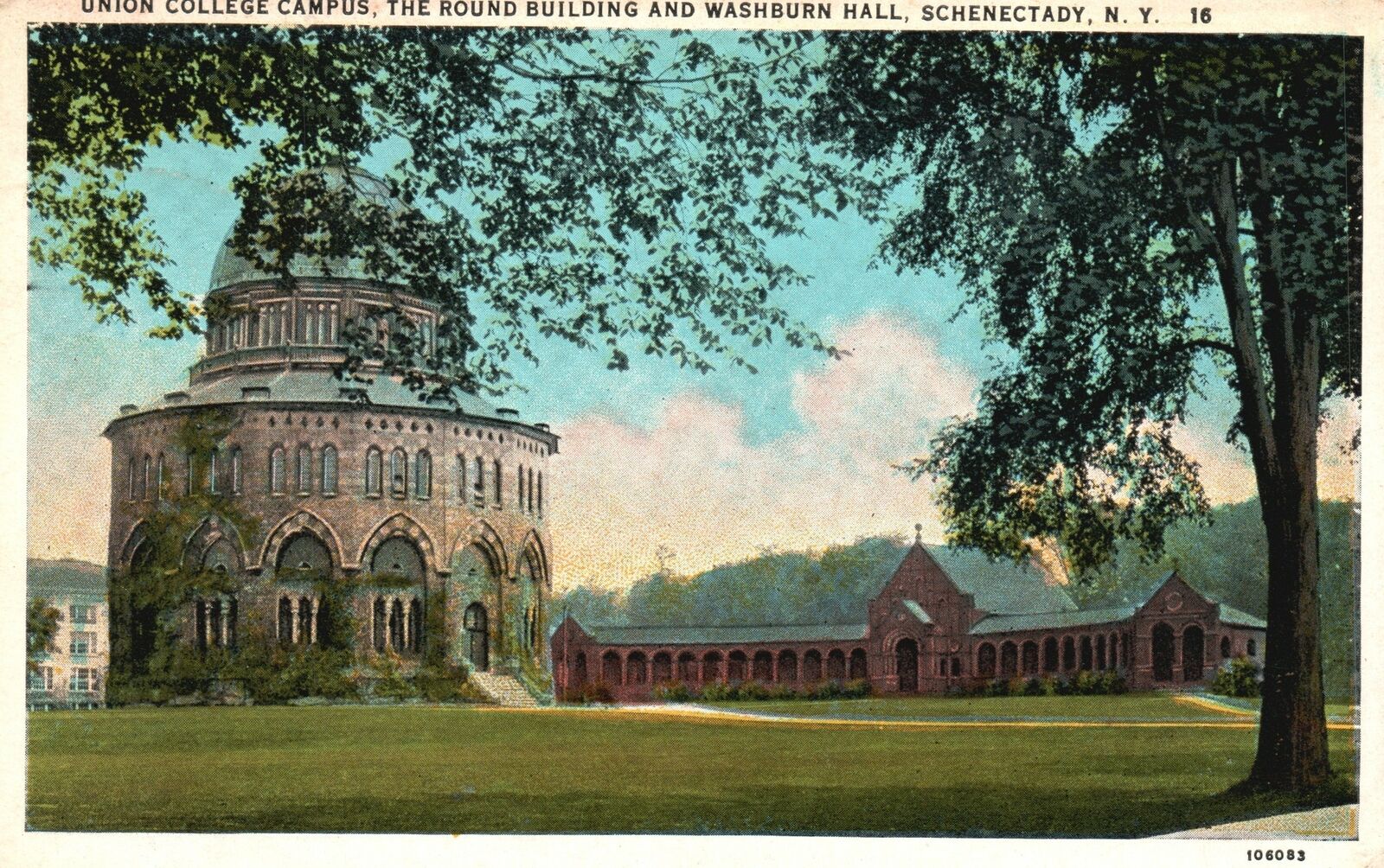 Vintage Postcard 1930\'s Union College Building Washburn Hall Schenectady NY