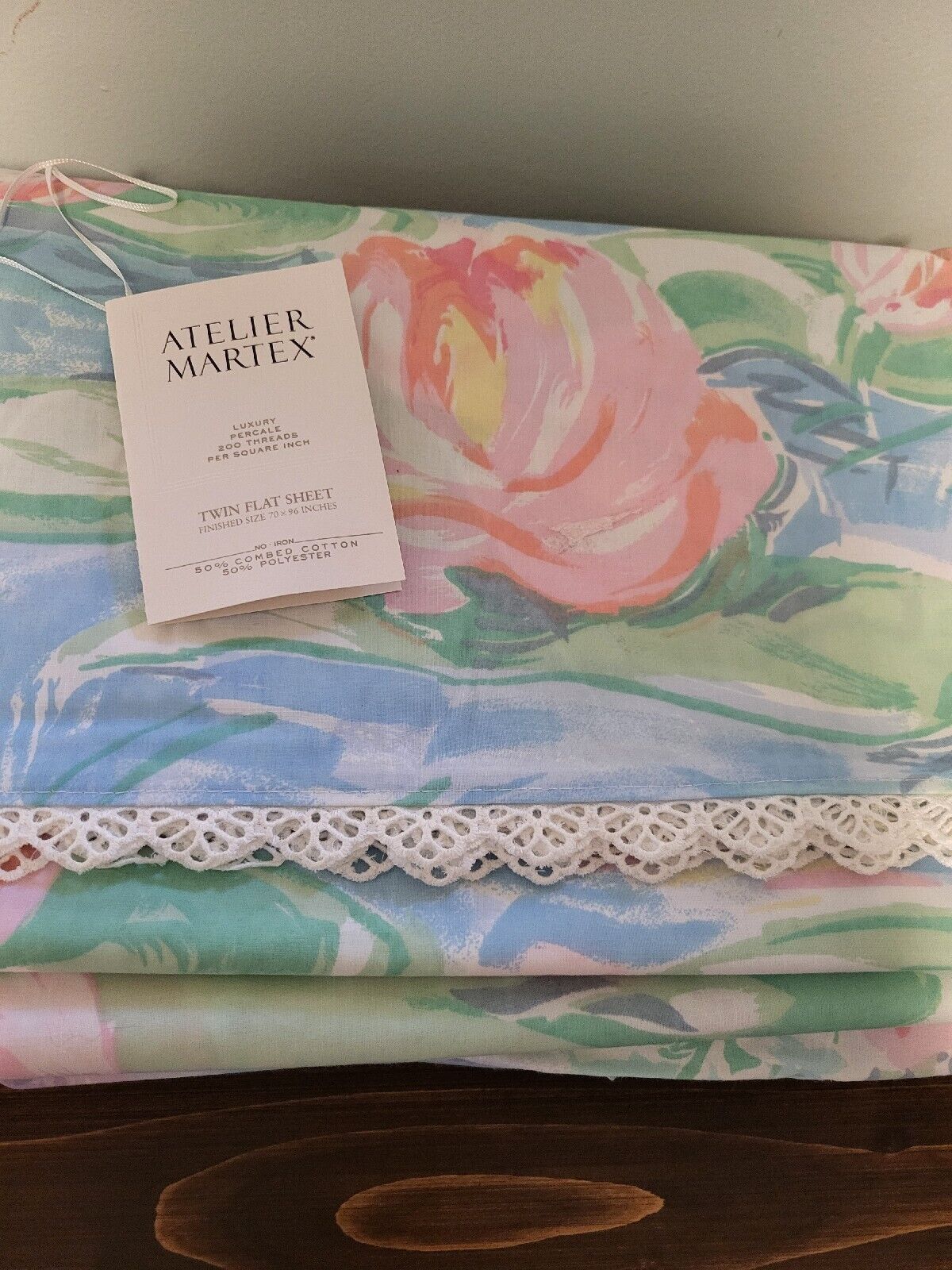 Vtg Martex Atelier Twin flat and fitted sheets new with tags floral