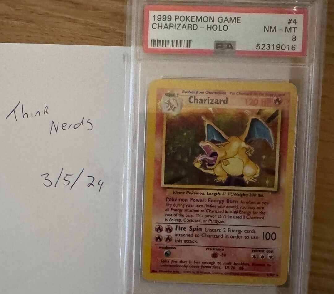 PSA 8 Charizard Holo 4/102 - Base Set 1999 Pokemon Card - RARE