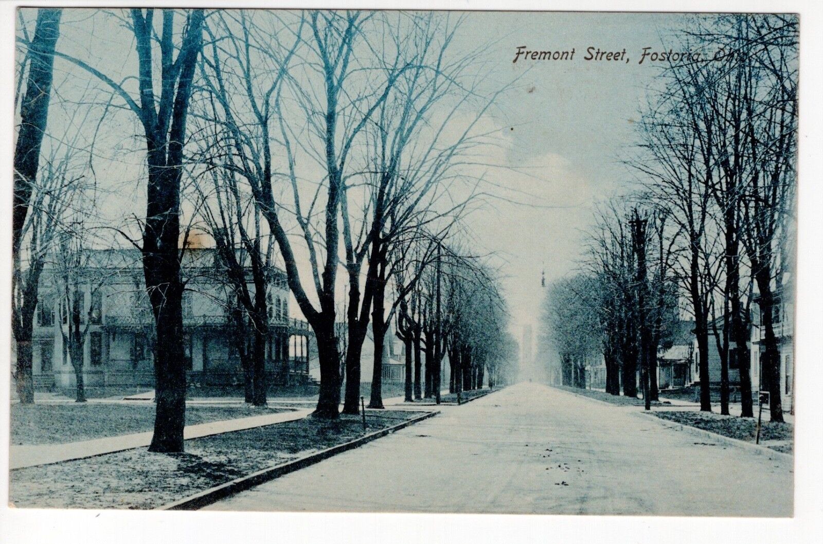 1908 Fostoria, OH Postcard - Fremont Street - Posted
