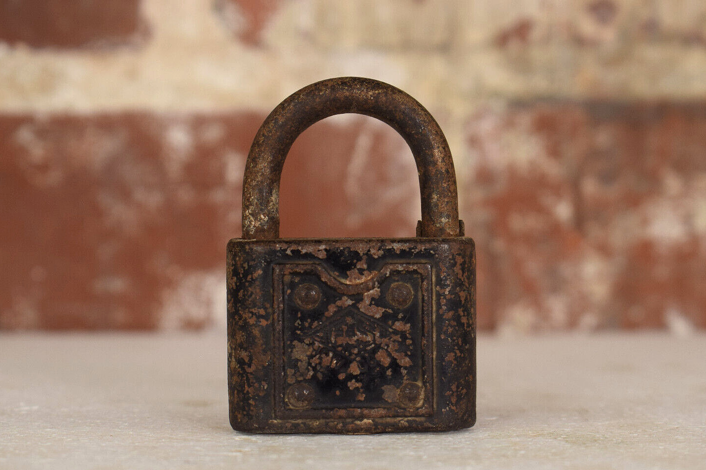 Antique Vintage FS Fraim Padlock - No Key