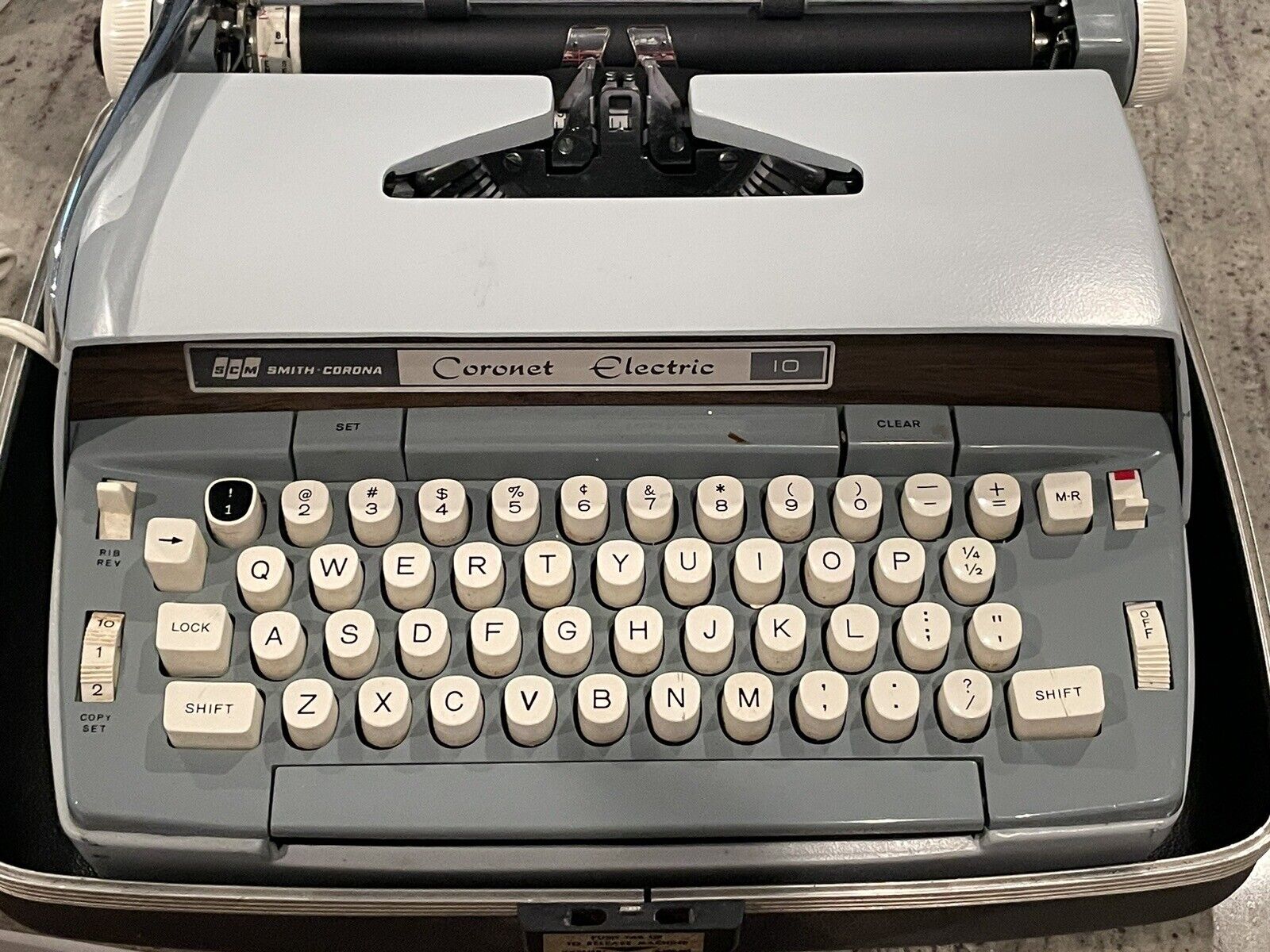 Vintage Smith Corona Coronet Automatic 10 Portable Typewriter & Case-Works Nice