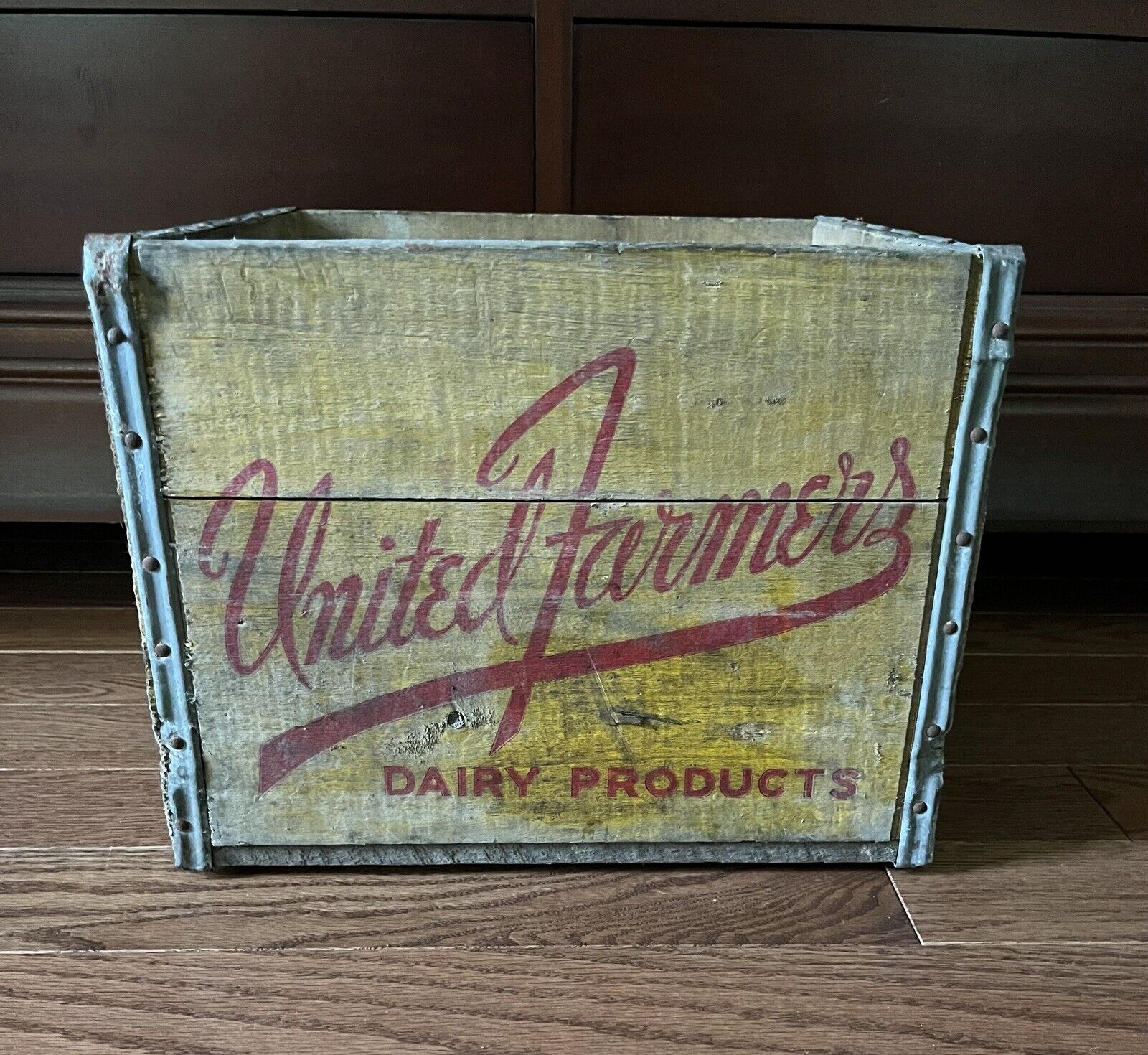 Vintage United Farmers Dairy Products Wooden Crate